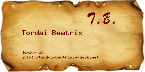 Tordai Beatrix névjegykártya